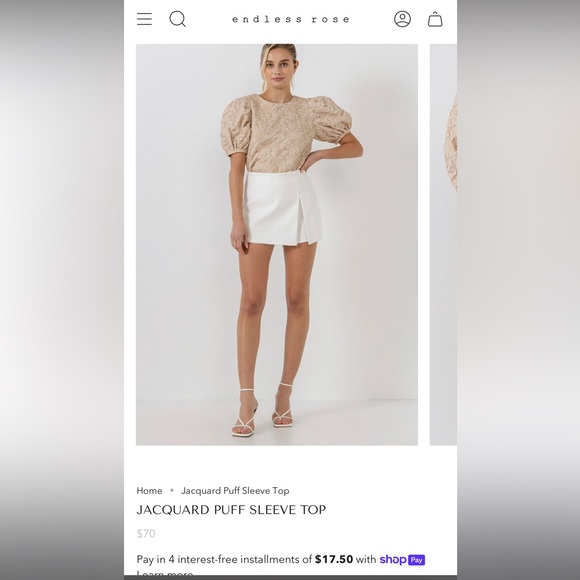 Endless Rose Floral Puff Sleeve Top - Picture 3 of 4